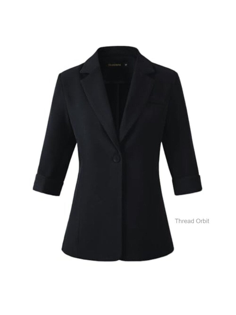 Womens 3/4 Sleeve Lightweight Polyester Blazer Business Casual Suit Jacket